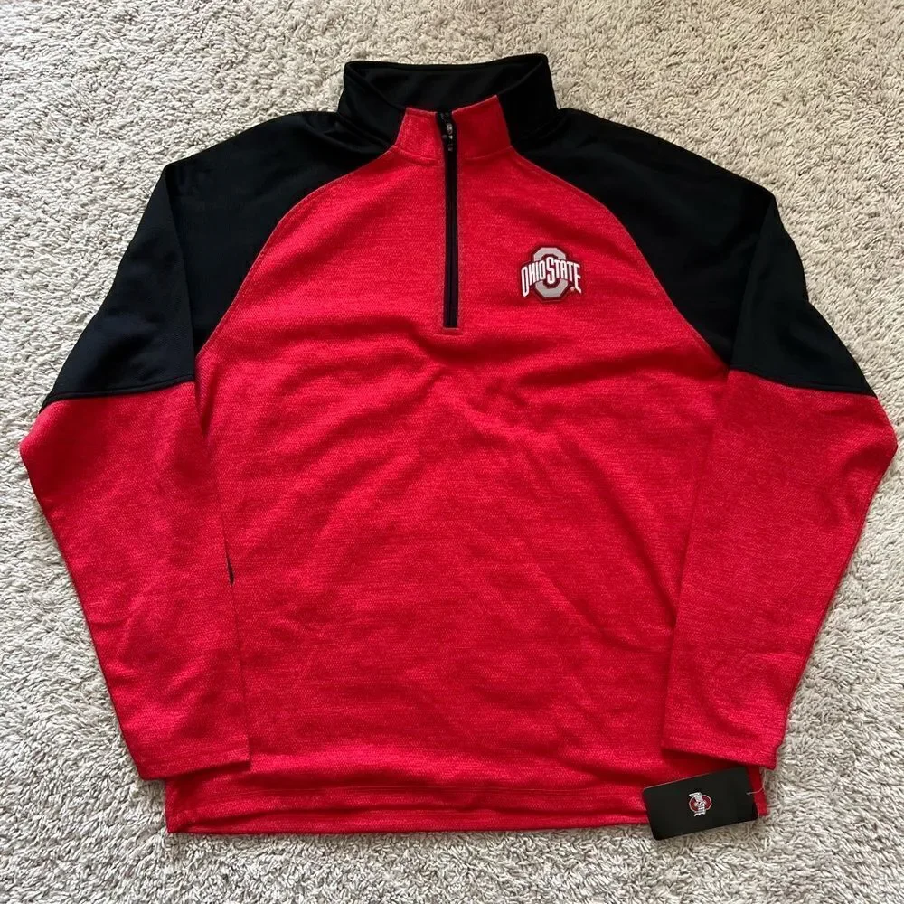 Ohio State Buckeyes NCAA Essential Knit Crewneck Fleece Zip Up Jacket